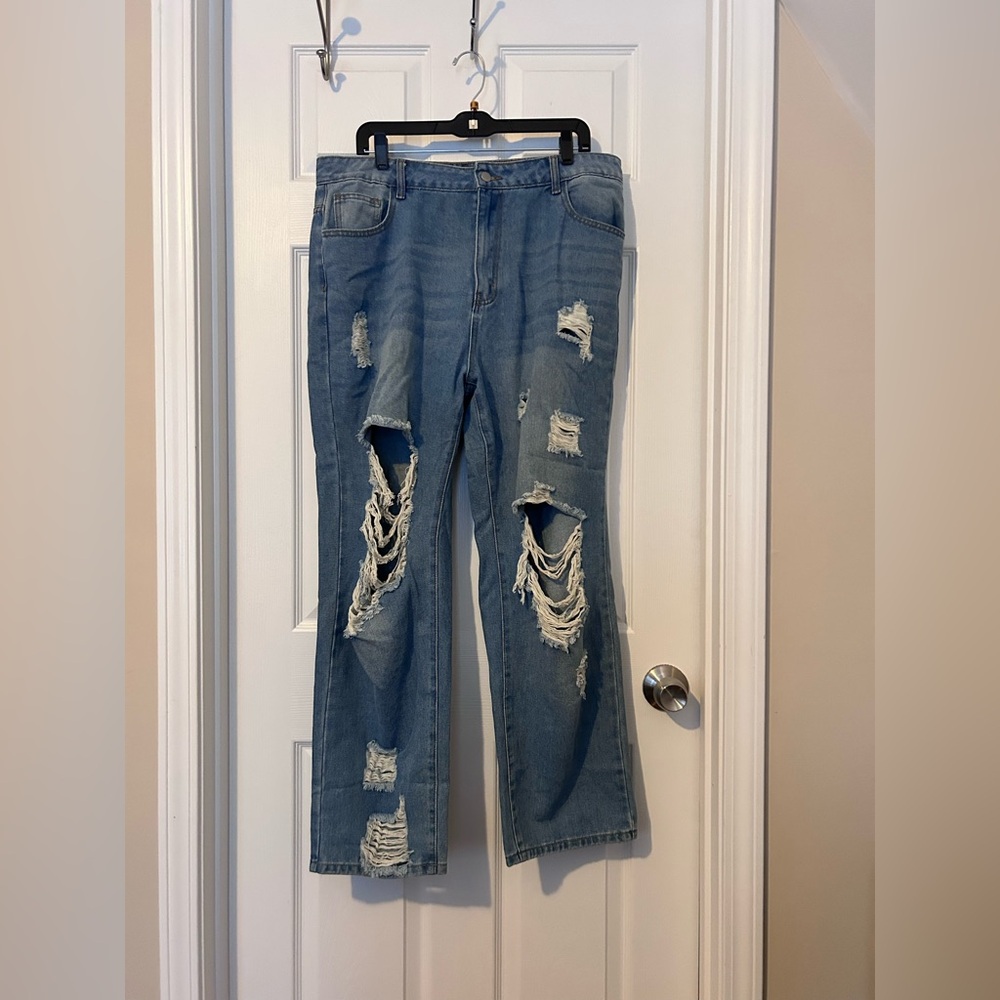 SHEIN Curve Blue Denim Jeans